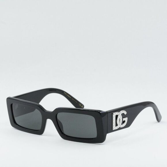 💯 NEW DOLCE&GABBANA DG4447B 335587 BLACK GREY SUNGLASSES - Picture 1 of 9
